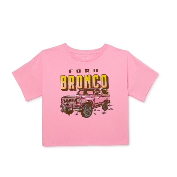 NWOT Wonder Nation Girls Cropped Car Short Sleeve Graphic T-Shirt size XS 4/5 - Picture 1 of 5
